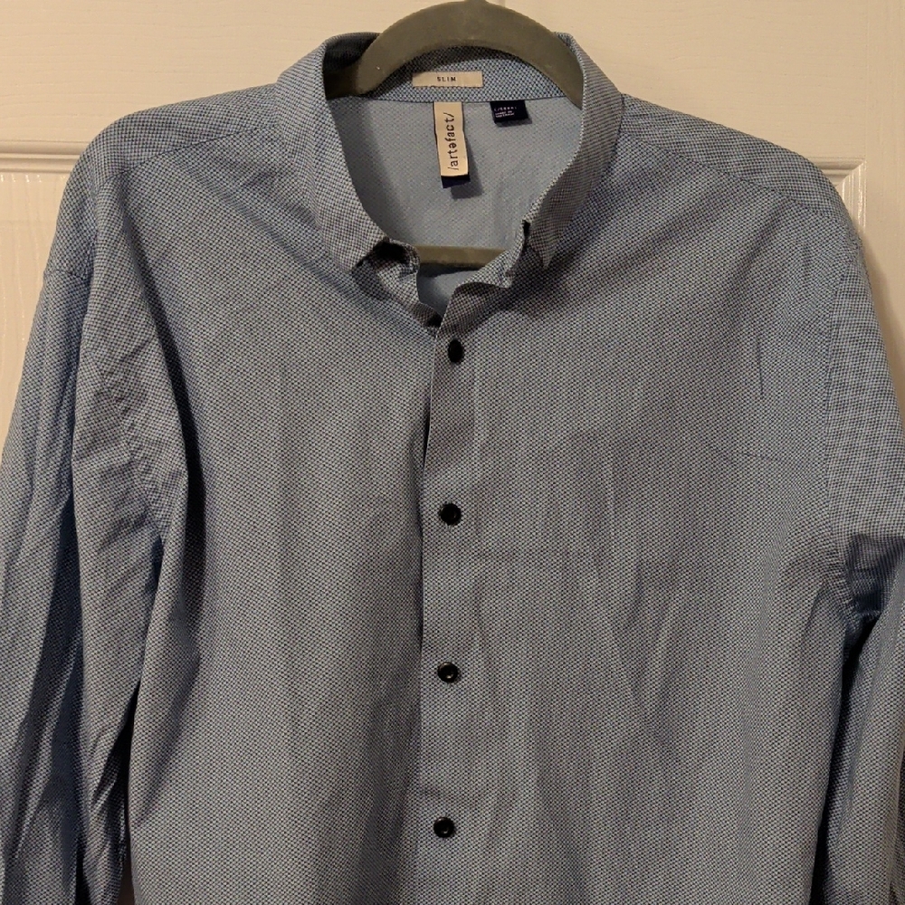 Elegant Blue Button-Down Shirt